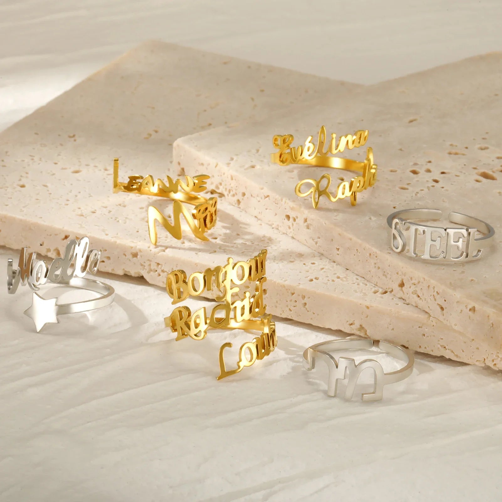 CoupleLink Signature Ring (customize our Names) Elite Luxury Jewelry