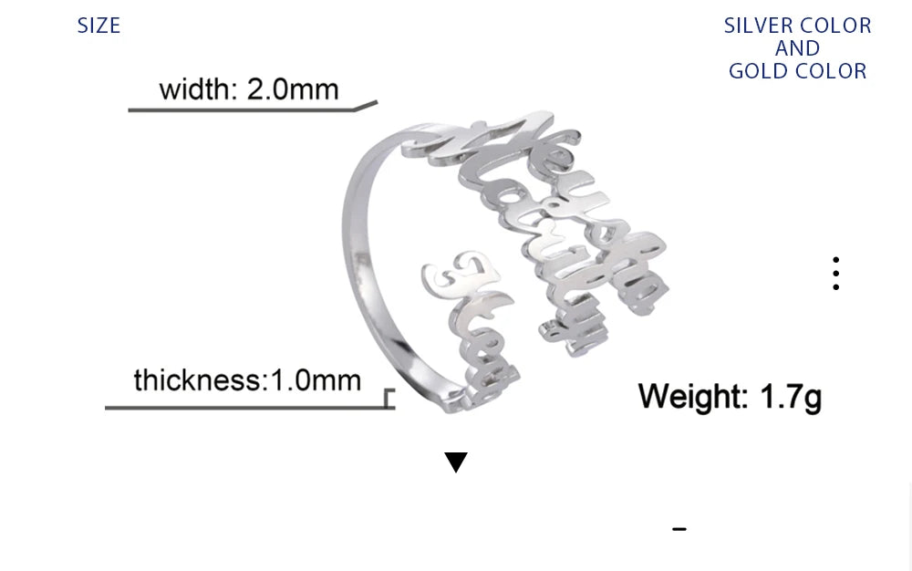 CoupleLink Signature Ring (customize our Names) Elite Luxury Jewelry