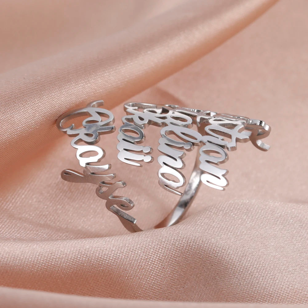 CoupleLink Signature Ring (customize our Names) Elite Luxury Jewelry