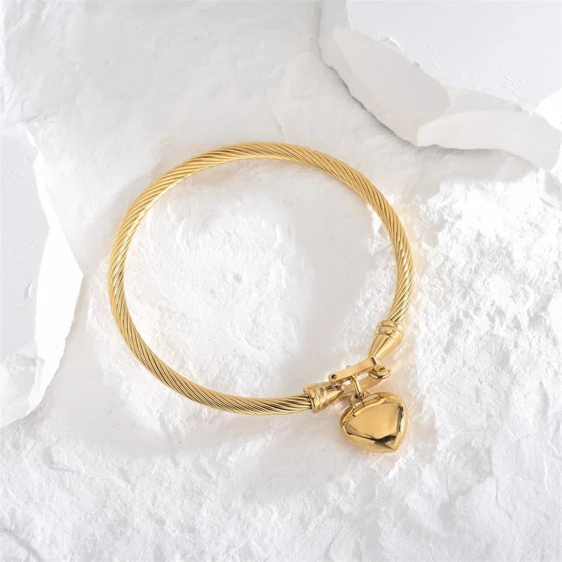 Forever Heart Charm Bangle