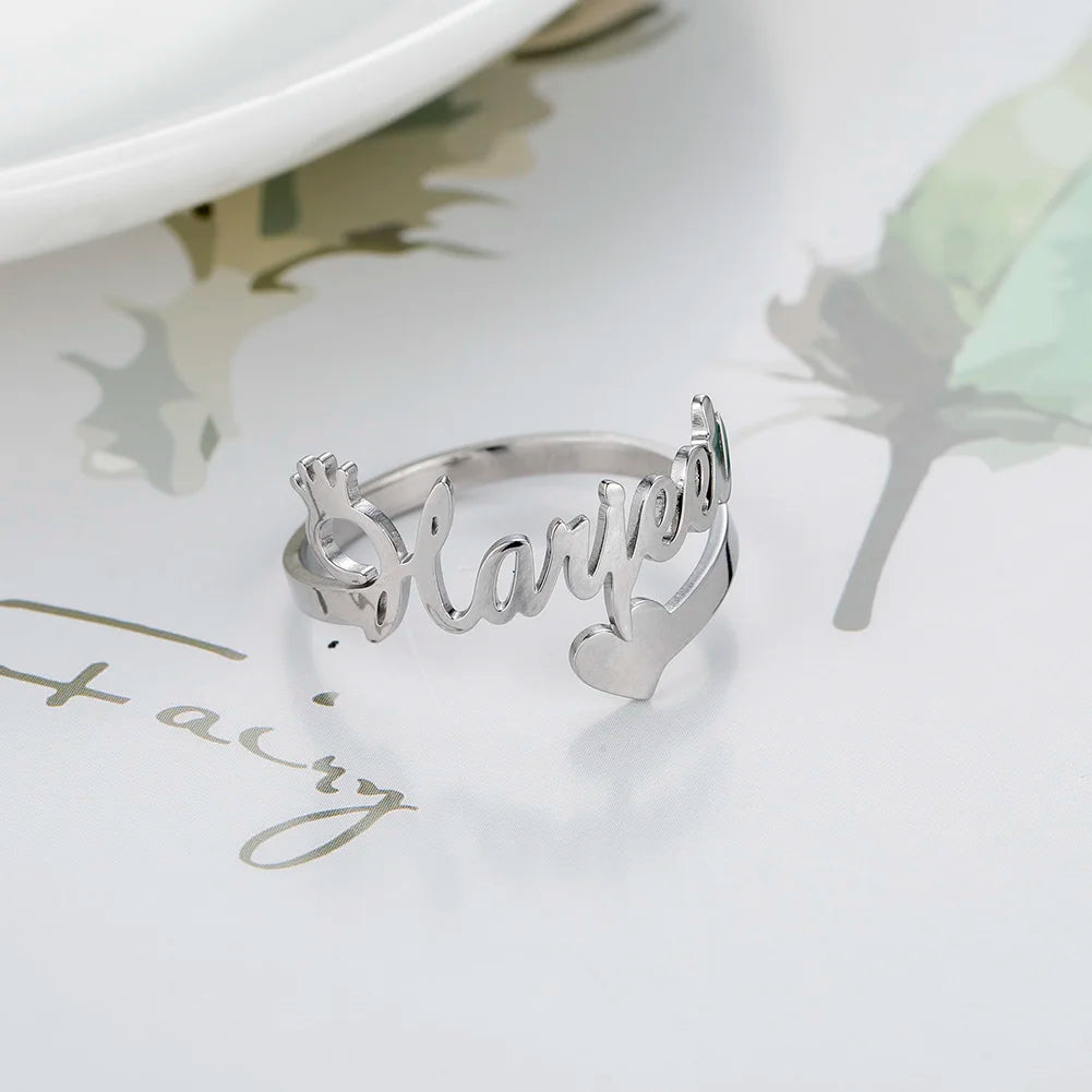 CoupleLink Signature Ring (customize our Names) Elite Luxury Jewelry
