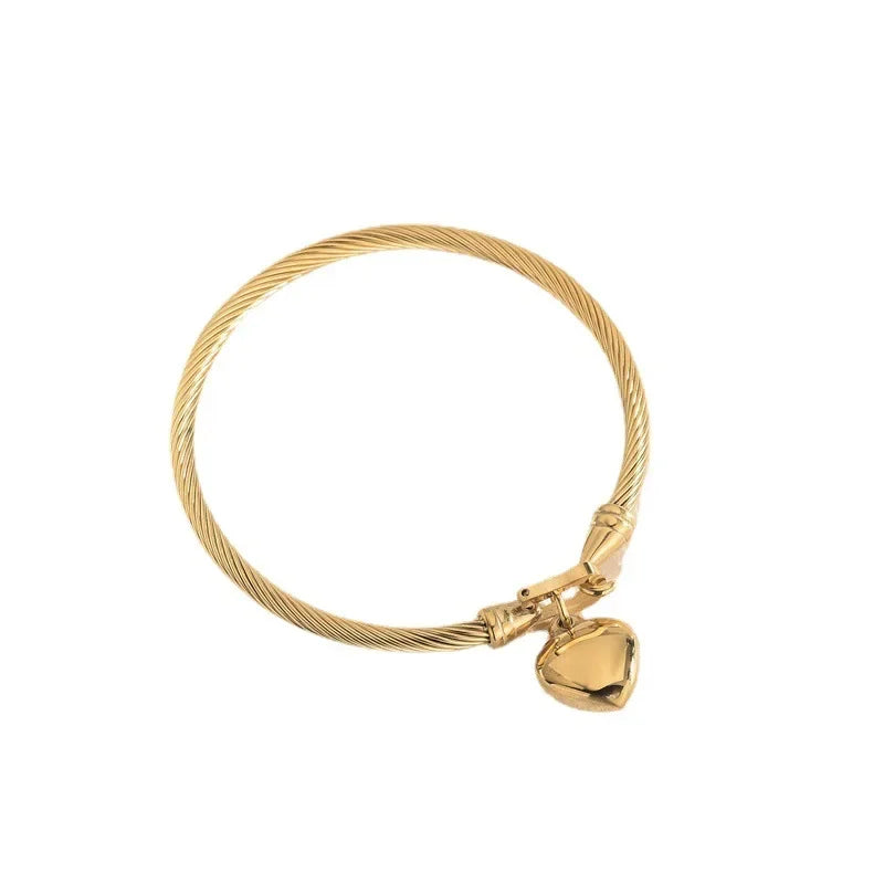 Forever Heart Charm Bangle