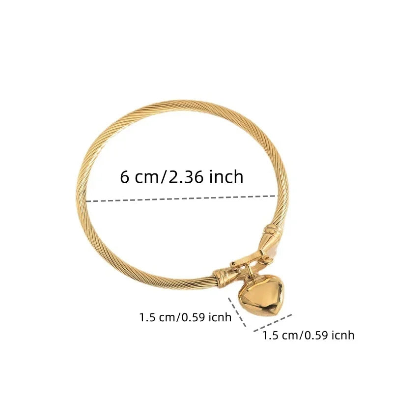 Forever Heart Charm Bangle