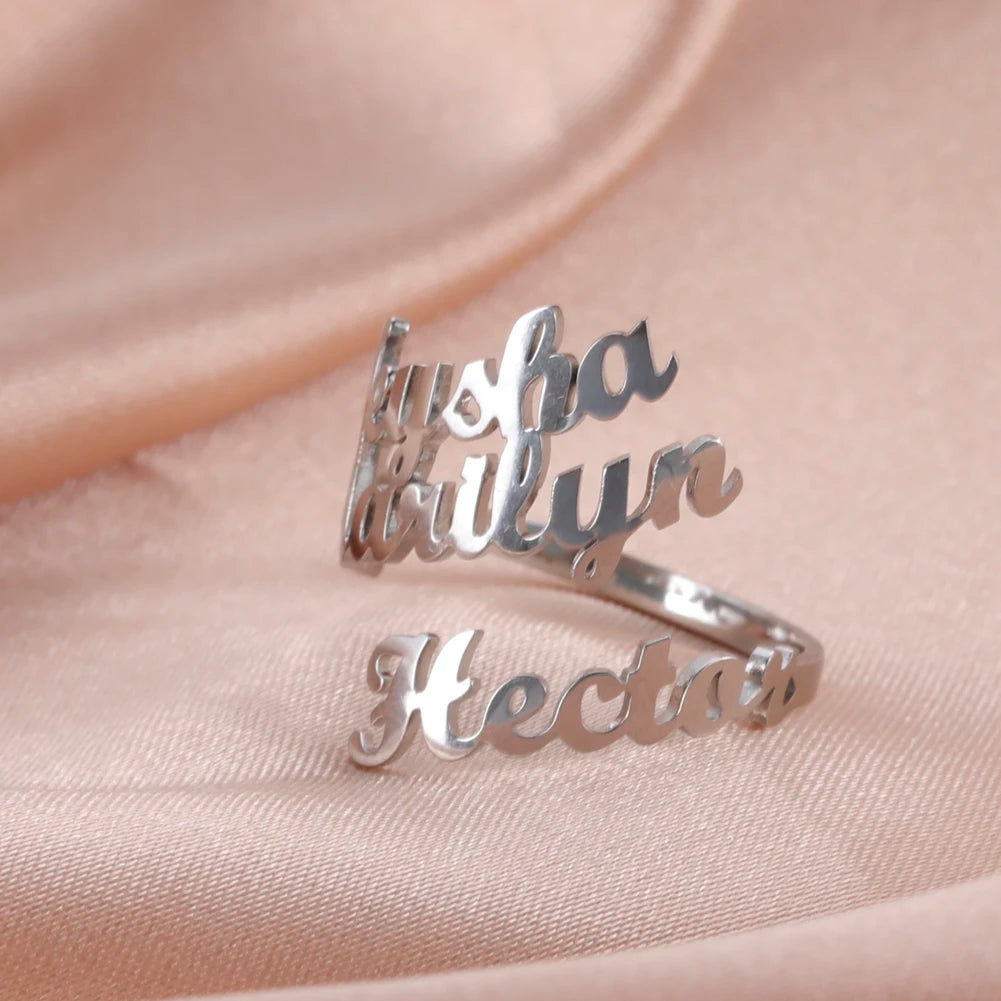 CoupleLink Signature Ring (customize our Names) Elite Luxury Jewelry