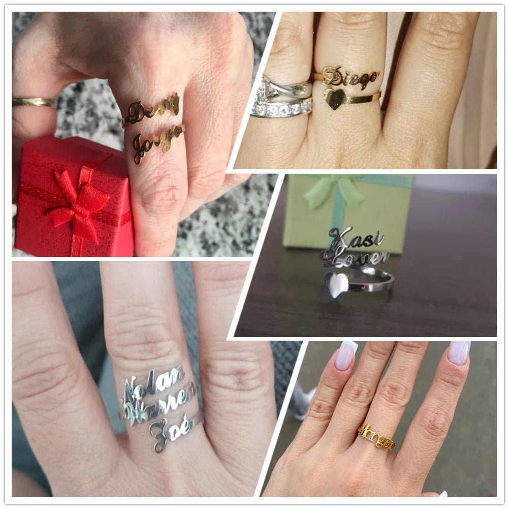 CoupleLink Signature Ring (customize our Names) Elite Luxury Jewelry