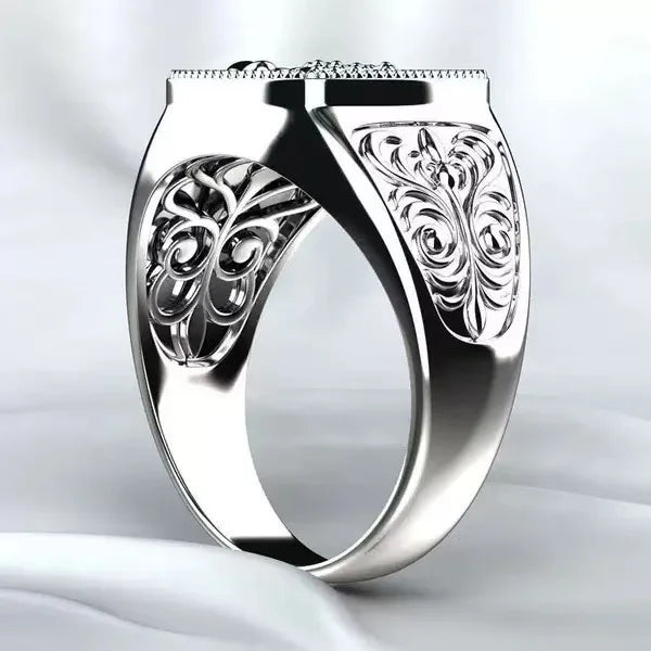 Scorpio Sentinel Engraved Silver Men’s Ring Elite Luxury Jewelry